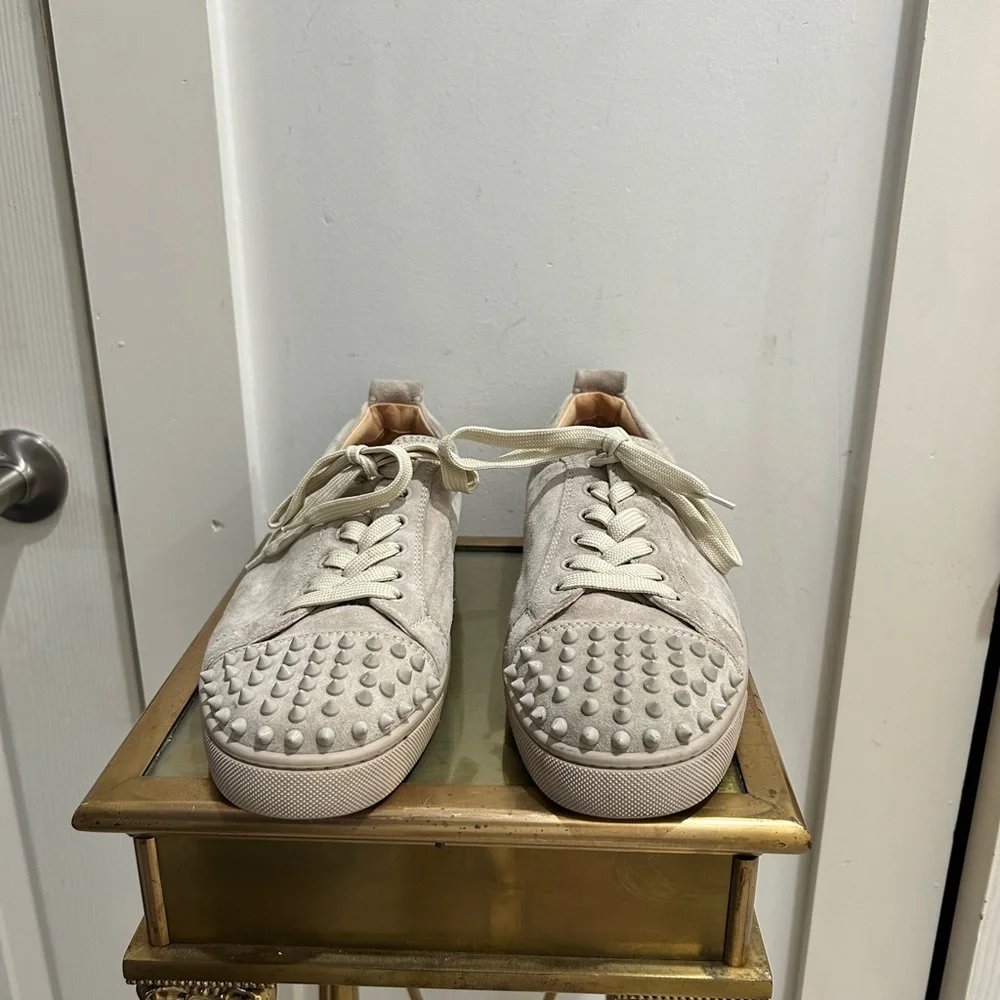 Christian Louboutin Junior Spikes Orlato Sneakers Suede Grey
